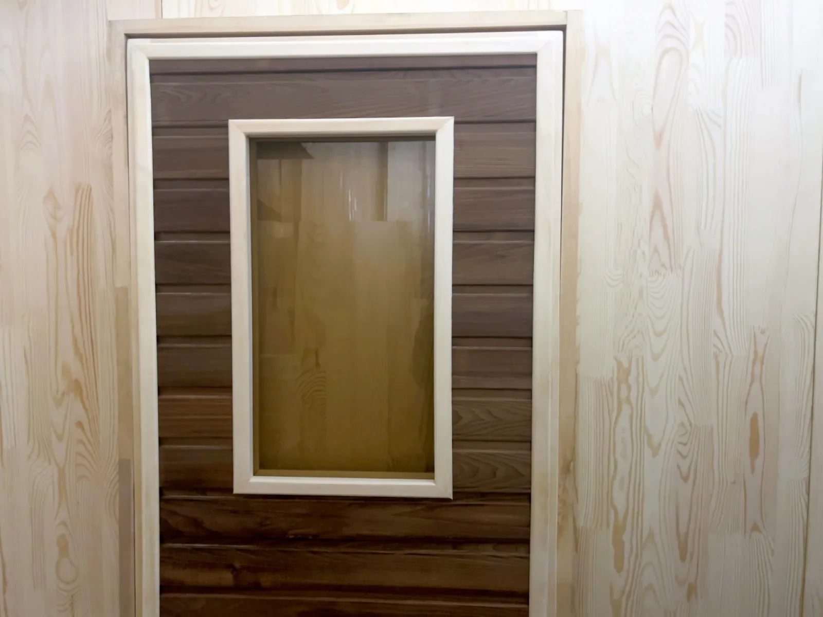 Дверь из липы и абаша 40 x 700 x 1800 мм, «Остекленная», №1, Экстра