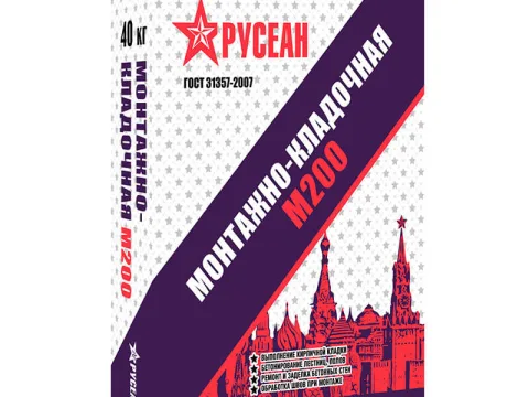Монтажно-кладочная смесь М-200, Русеан, 40 кг