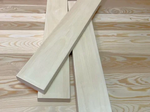 Полок из осины 27 x 90 x 2500 мм, класс Экстра