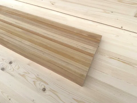 Ступень из лиственницы 40 x 400 x 1500 мм, «Цельноламельная», класс Экстра
