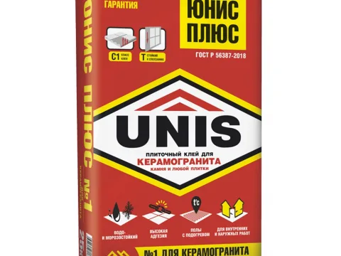 Клей плиточный, Unis Плюс, 25 кг