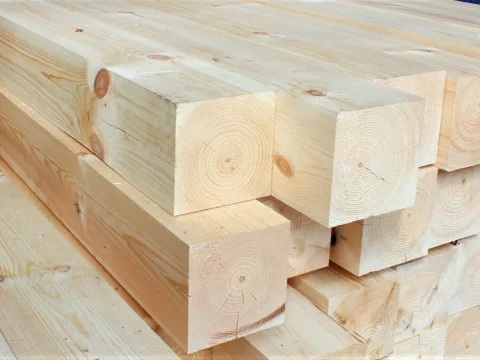 Брус строганный из сосны и ели 95 x 95 x 6000 мм, класс AB
