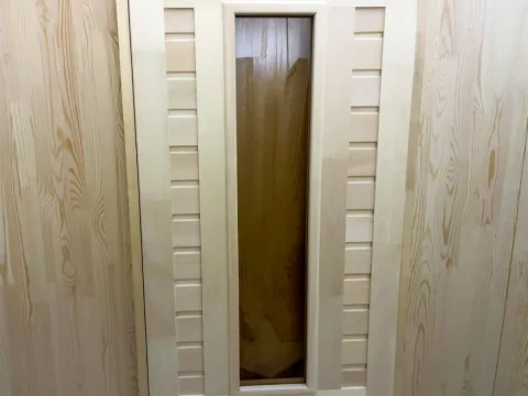 Дверь из липы 40 x 700 x 1800 мм, «Остекленная», №3, класс Экстра