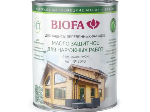 BIOFA 2043, масло защитное с антисептиком, 1 литр