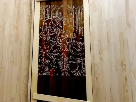 Двери из липы и абаша 40 x 700 x 1800 мм, «Глухая», №2, класс Экстра